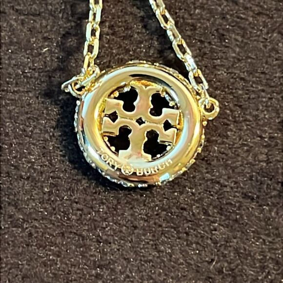 Tory Burch Dangle Chain Crystal Earrings 18YG plated - Picture 6 of 9